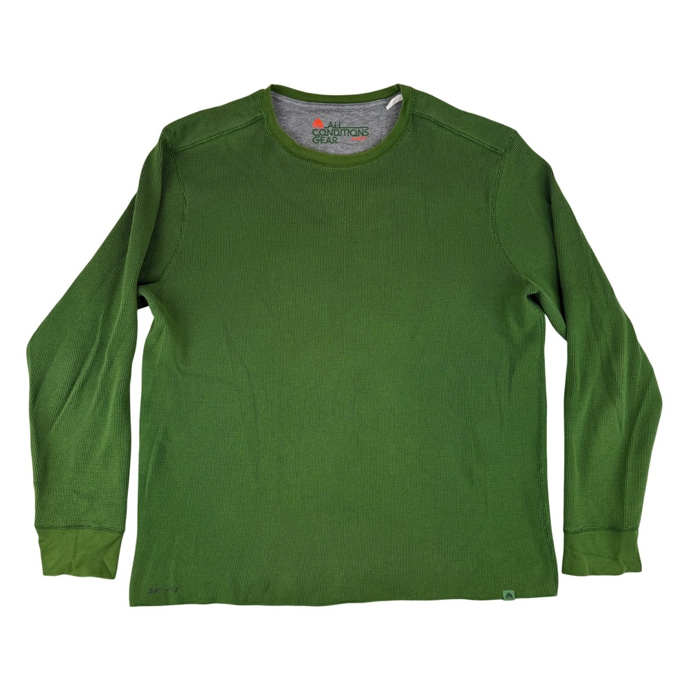 Nike ACG Thermal Shirt Mens XL Green Waffle Knit Dri-FIT Long Sleeve Top